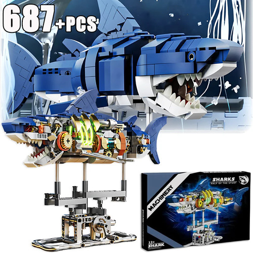 Mechanical robot shark sea - robot,
