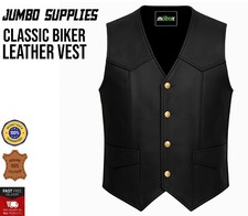 Mens Motorcycle Leather Gilet