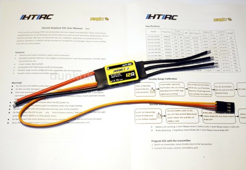 Hornet 12a esc - 2s-4s, brushless