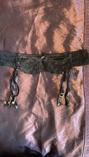 Ladies Womens Black Suspender Belt Size 16
