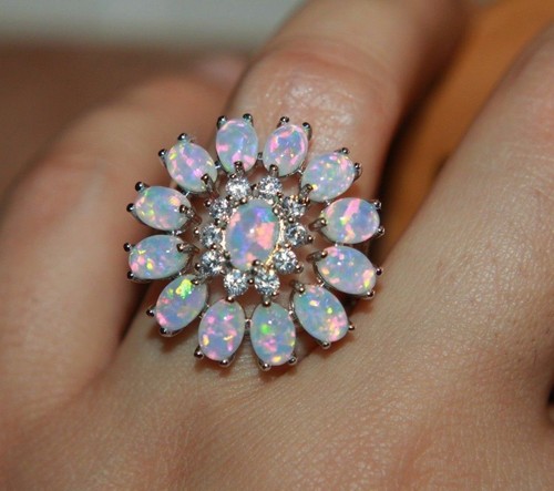 Fire opal ring - ring, silver