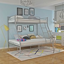 Metal Single & Triple Bunk Beds Frame Double & Single Kids Bedroom Furniture