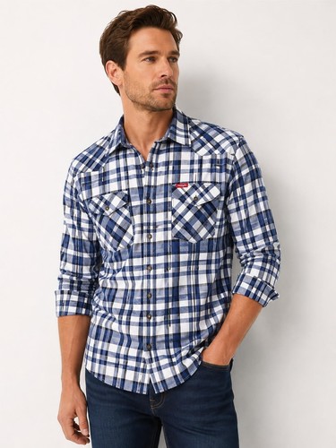 Wrangler plaid button shirt - plaid,
