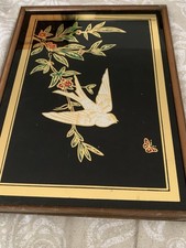 Gold leaf  and Silver leaf  glass On Wood