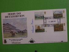 BENHAM FDC 1979 HORSE RACING DERBY DAY SIGNED STAMP DESIGNER STUART ROSE
