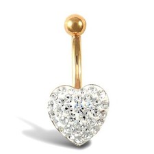 Belly bar 9ct gold disco - belly,
