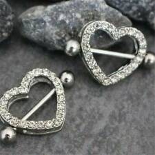 2x Silver Heart Double Layer