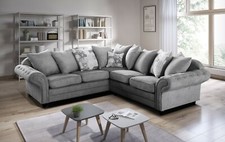 Chesterfield Corner Sofa 5 or 4 seater 3+2  Light Grey Dark Grey Free Delivery