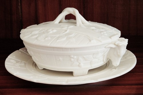 Parian ware porcelain butter - parian, porcelain,