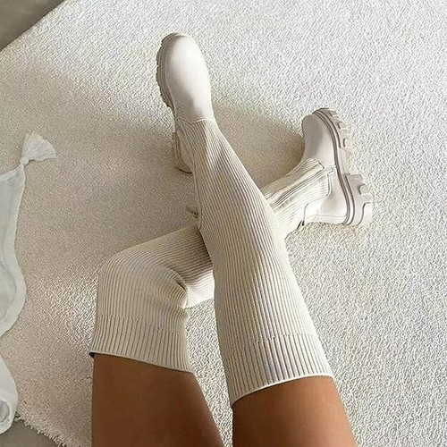 Womens white thigh high boots - thigh,