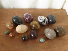 x 14 Mixed Bundle of Polished Stone Eggs In Various Sizes Alabaster Onyx Marble