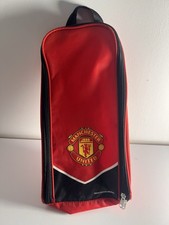 Man Utd Football Boot Bag Retro Good Used Condition Red And Black