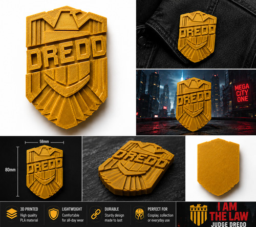 Judge dredd badge customisable - dredd,