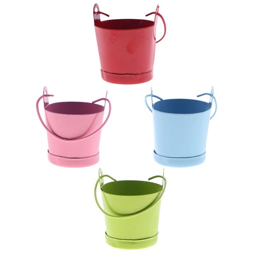 4pcs mini metal buckets small - 4pcs,
