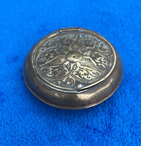 Vintage brass engraved tobacco - vintage,