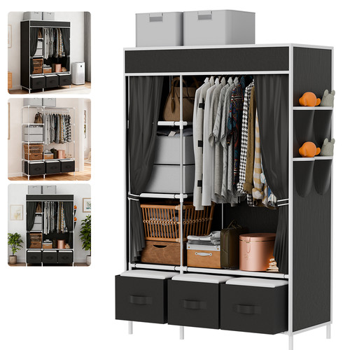 Large fabric canvas wardrobe - large,