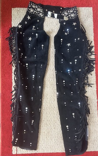Vintage black suede star - black,
