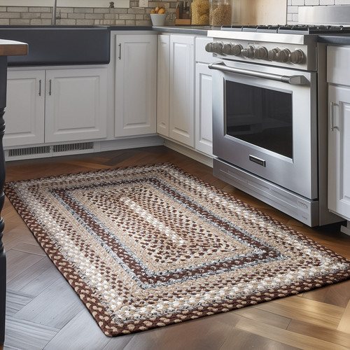 Brown braided country - brown, kitchen