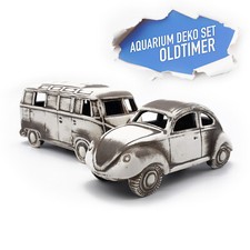 2er Ceramic Decor Set Aquarium VW Bug And T1 Samba Bus Retro Classic Car Camper