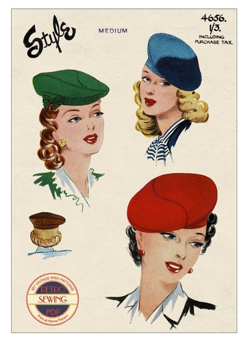 1940s beret sewing pattern - 1940s,