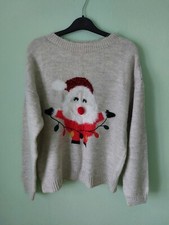 Primark Ladies Santa Christmas Jumper, Size Medium, Pre-owned