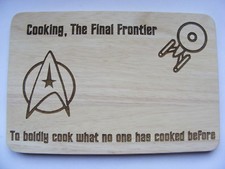 STAR TREK TREKKIE FAN KITCHEN WOODEN CHOPPING CHEESE BOARD HOUSE WARM GIFT IDEA