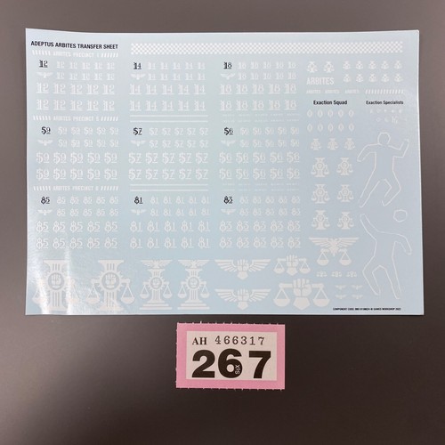 Adeptus arbites transfer sheet - adeptus,
