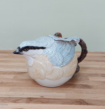 Staffordshire Fine Ceramics Nuthatch Teapot Hand Painted Garden Birds