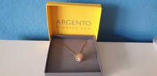 ARGENTO STERLING SILVER BALL WITH BEAD PENDANT AND CHAIN NEW IN BOX