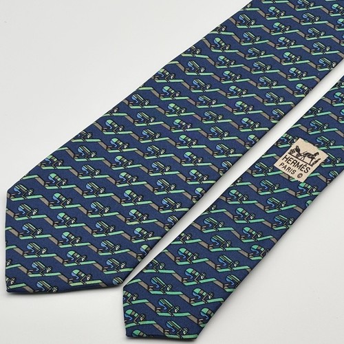 Hermes silk tie navy - silk,