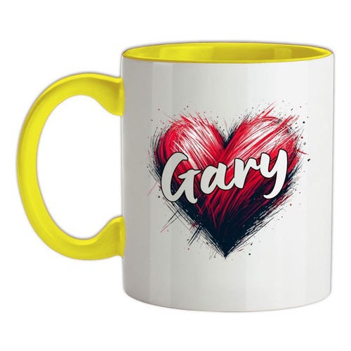 Love heart gary ceramic - gary, mug