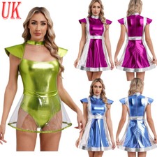 UK Women's Space Alien Cosplay Costume One Piece Bodysuit Carnival Party Costume
