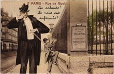 Old postcard Paris 17 Rue de