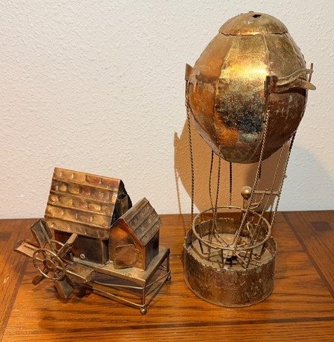 Vtg copper look water wheel - look,