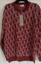 Dior Oblique Brown Multicolour Jacquard Sweater Size L