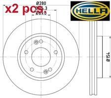 X2 PCS FRONT BRAKE DISC SET