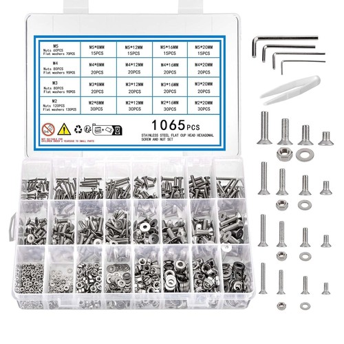 Nuts bolts washers 1065 pcs - washers, m2