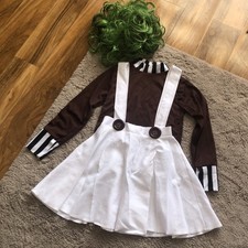 Girls Charlie & The Chocolate Factory Oompa Loompa Costume Age 7-8 Years