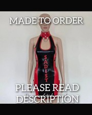 Sadist Latex Dress Red plunge
