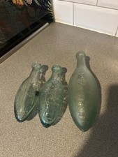 3 Antique Torpedo Glass