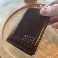 Leather Card Holder Brown Fold