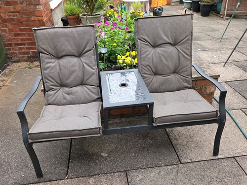 Aluminium love seat with - aluminium,