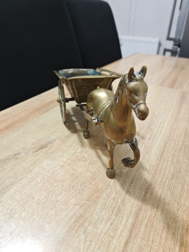 Decorative brass horse and - brass,