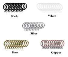 12 Pack Metal Curtain Rings