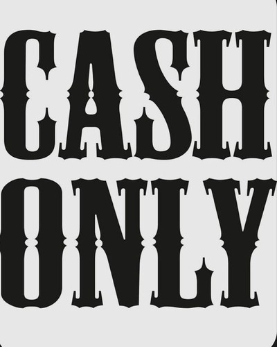 Large cash only sign van - only, car