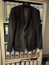 Next Men’s Suit Jacket Navy Blue Slim Fit 42 L Burgundy Lining