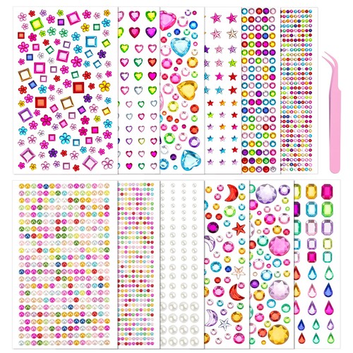 Kicnic 3300pcs gem stickers - 3300pcs,