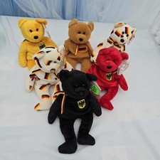 Set Of Six Germany Themed Ty Beanie Babies Bears.  Deutschland Über Alles!