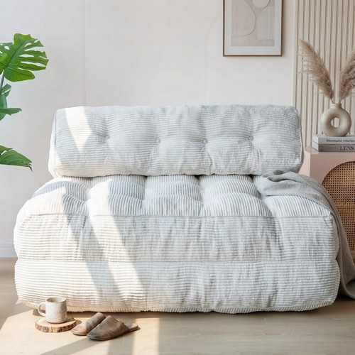 Elegant beige folding sofa bed - folding,