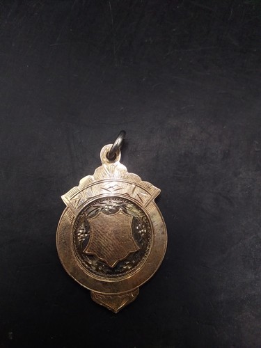 Antique silver watch fob - f.h,